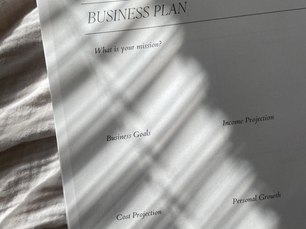 photo of an empty business plan
